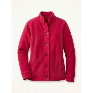 L.L.Bean Polartec Fleece Jacket RasberryPink ButtonFront Heritage Preppy Outdoor